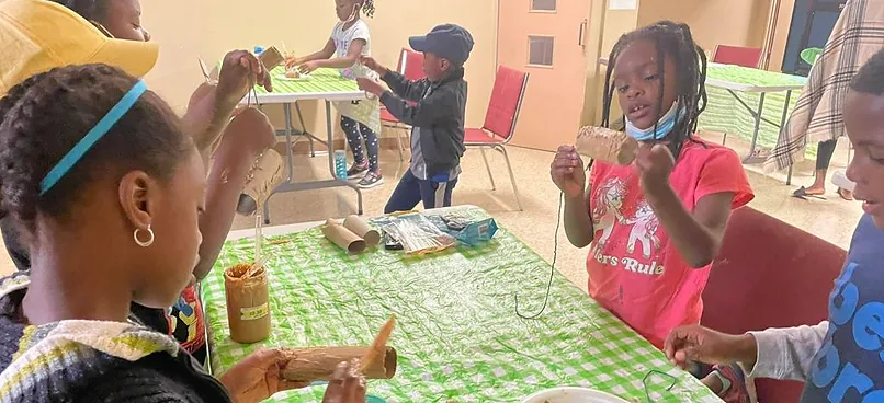Children in a summer day camp program